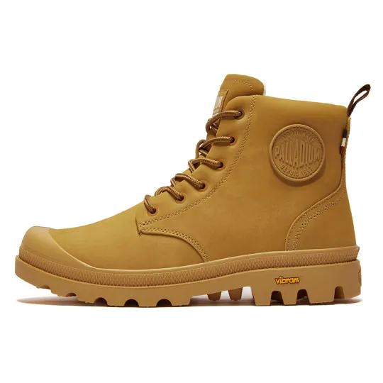 Palladium Knee High Top Boots, Combat Boots Unisex Wheat Yellow