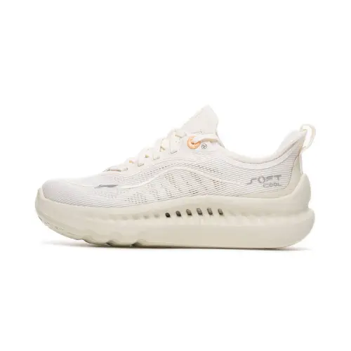 Li Ning SOFT COOL 2 Cushioning Abrasion Resistant Breathable Lightweight Low top Casual Shoes Women's Ivory