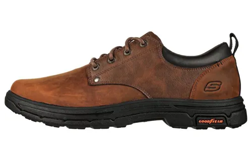 Skechers Segment 2.0 Leather Low top Casual Shoes Men's Brown Wide Fit