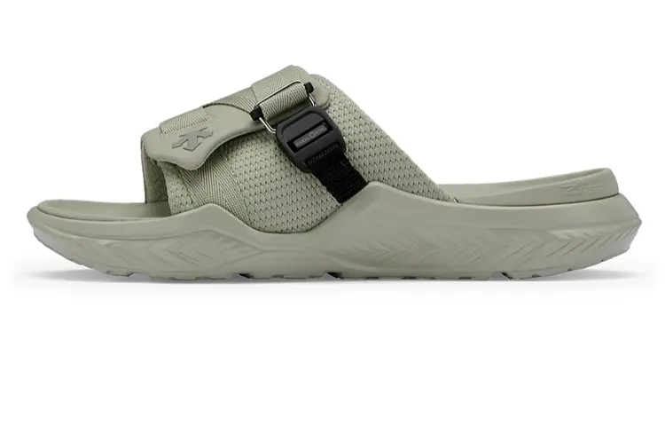 DESCENTE RUNNING Slide Slippers Women's Light Khaki