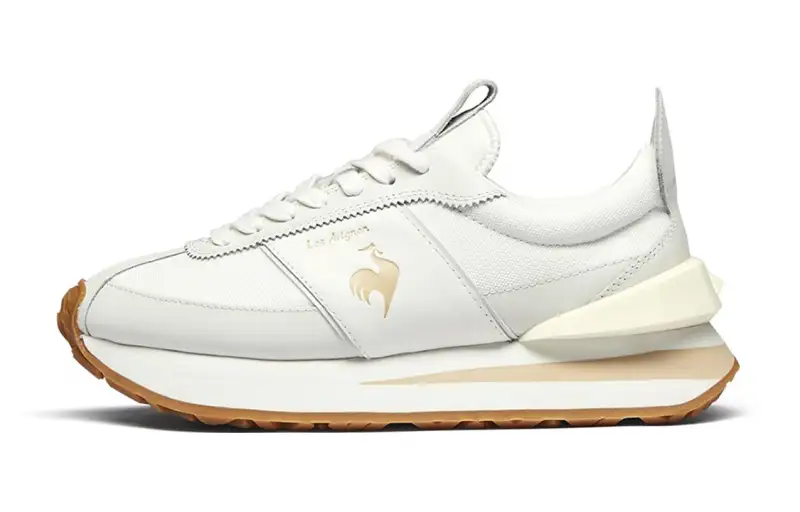 Le Coq Sportif Textile, Leather Abrasion Resistant Breathable Coverage Low top Casual Shoes Unisex White