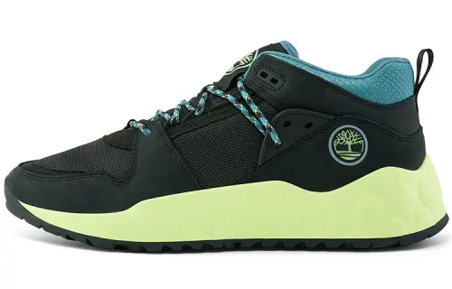 Timberland Solar Wave Mixed Media Sneakers 'Black Nubuck With Lime'
