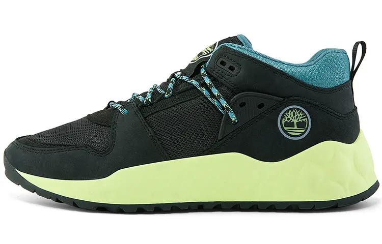Timberland Solar Wave Mixed Media Sneakers 'Black Nubuck With Lime'
