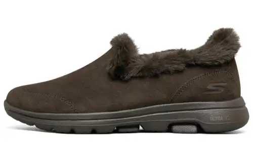 Skechers Go Walk 5 Low top Sports Casual Shoes Women's Chocolate Fleece lined
