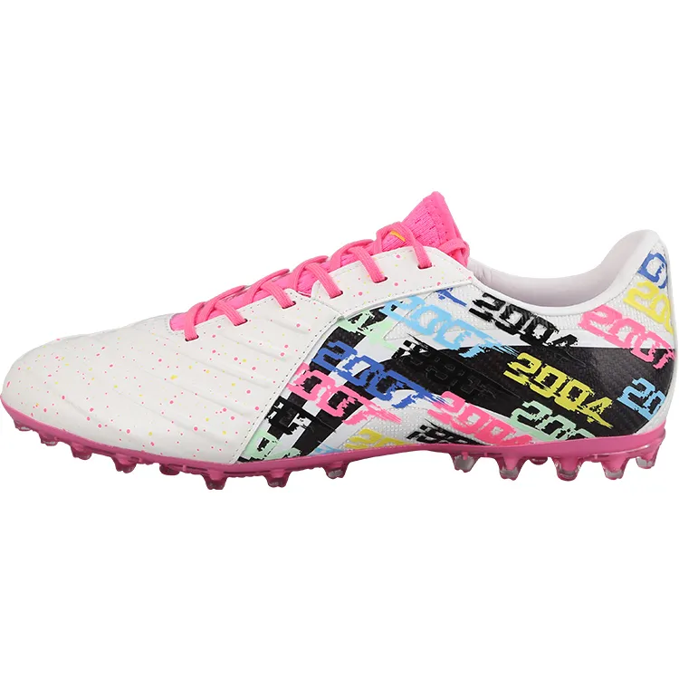 Li Ning Brocade TF Turf Artificial Turf Cushioning Lightweight Soccer Shoes Men's Colorful Pink