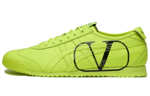 Valentino X Onitsuka Tiger MEXICO 66 Casual Shoes Unisex Low Top Yellow Green