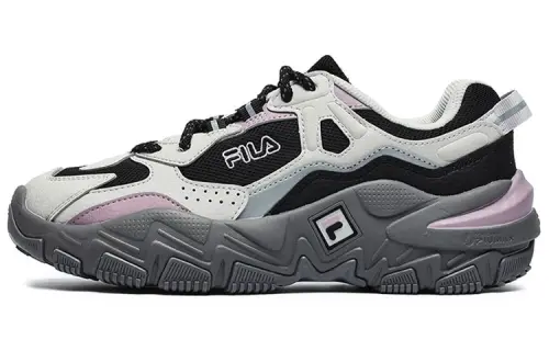 FILA Fila Predator 2 Predator 2 Fabric Synthetic Leather Retro Sports Versatile Wear-Resistant Lightweight Low-top Life Casual Shoes Women's Black Gray