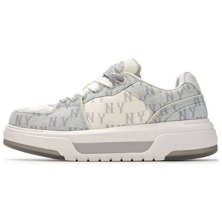 MLB Chunky Liner Textile, Synthetic Leather Low top Casual Shoes Unisex Gray