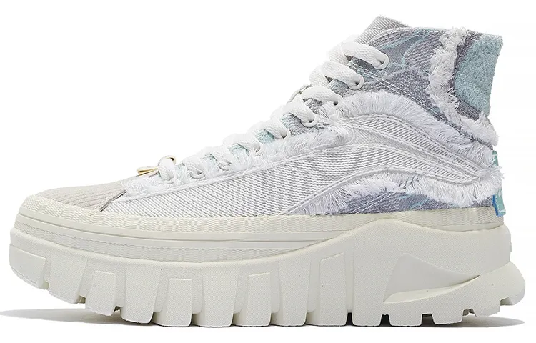 Li Ning Fabric Cushioning Slip Resistant Abrasion Resistant High top Casual Shoes Women's