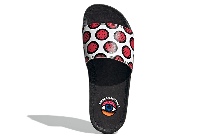 Шлепанцы adidas originals ADILETTE (черно-бело-красные) — фото 6
