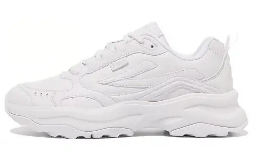 FILA Wood Block STR Comfortable Cushioning Abrasion Resistant Low top Sports Casual Shoes Unisex White Korean Style