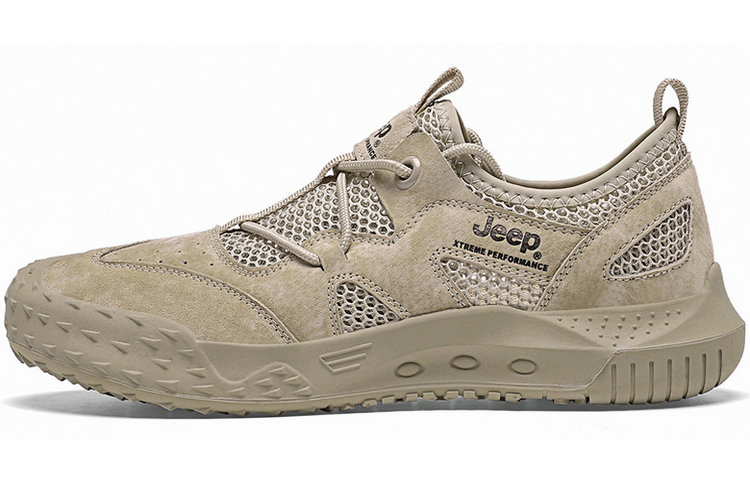 Jeep Mesh, Leather Low top Casual Shoes Men's Sand