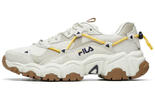 FILA Fluid Breathable Low top Casual Shoes Women's Gray White Yellow