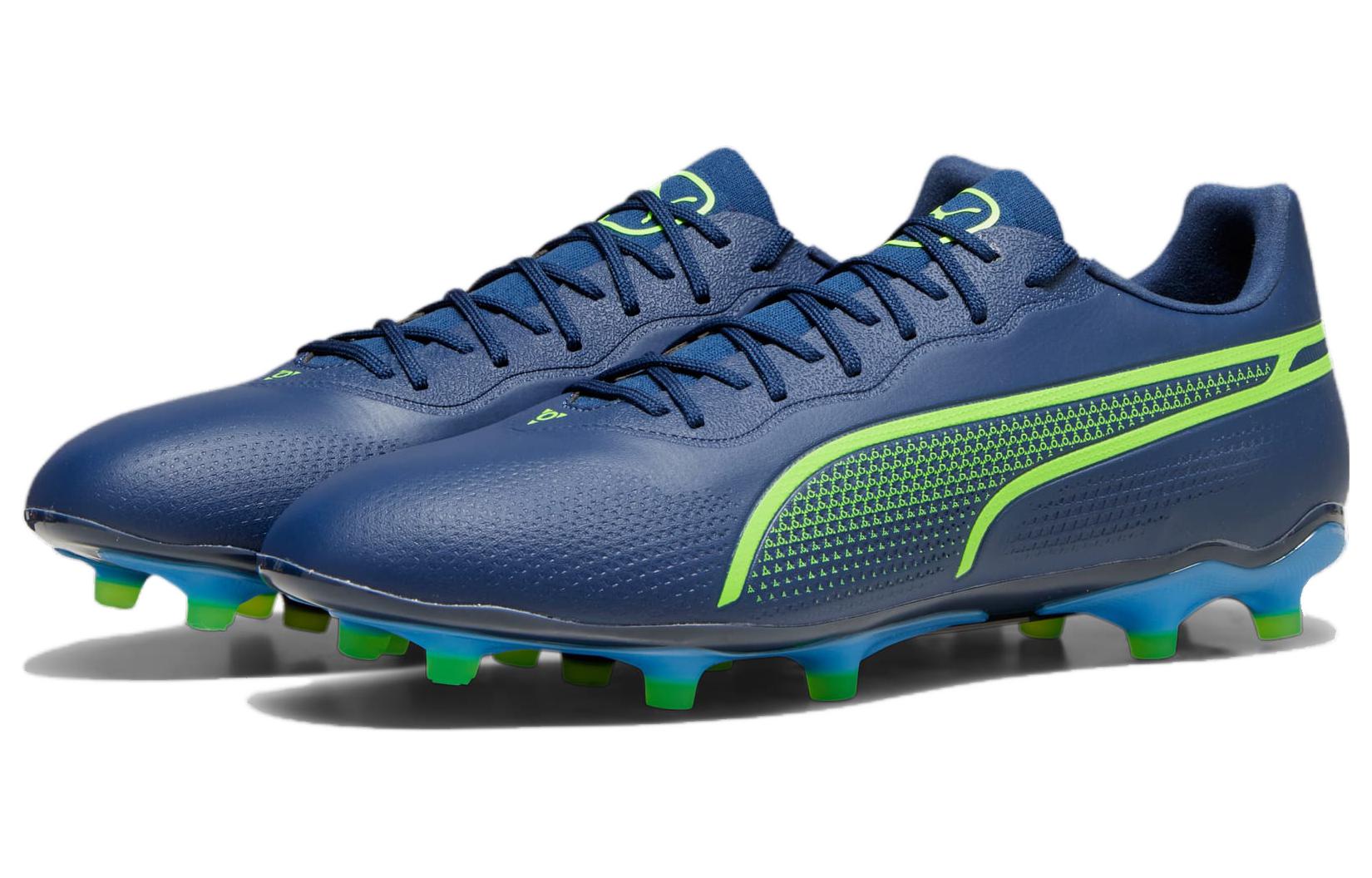 Мужские бутсы PUMA King Pro FG AG (сине-зеленые) — Синийзелёный — фото 3