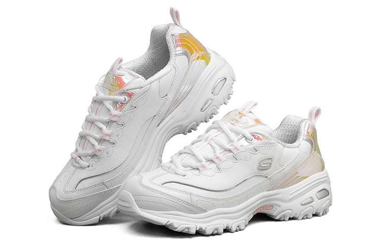 Женские кроссовки Skechers D'Lites 1.0 (бело-разноцветные) — фото 3