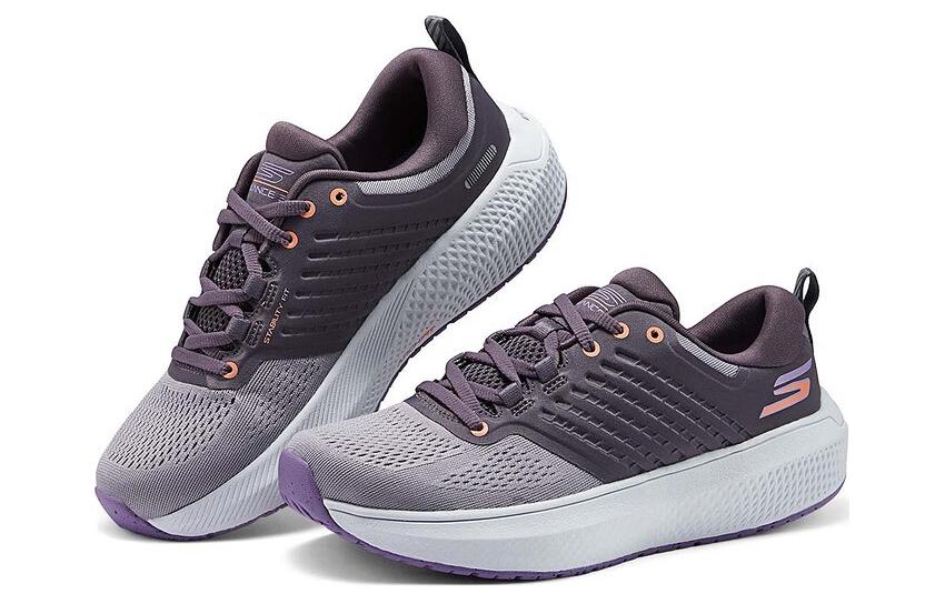Skechers Mesh Cushioning Abrasion Resistant Breathable Low top Casual Shoes Women’s Gray Purple