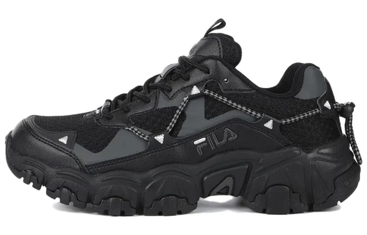FILA Fluid Textile, Leather Low top Casual Shoes Men's Black