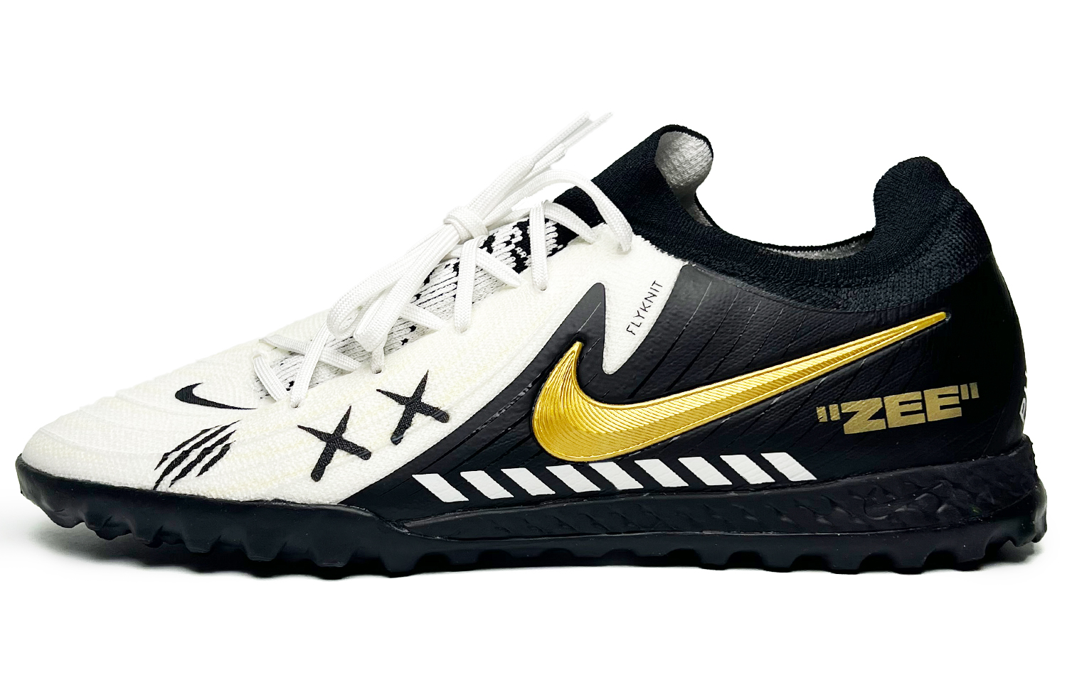Nike Phantom GX Slip Resistant, Abrasion Resistant, Breathable Soccer Shoes Unisex Black White Gold