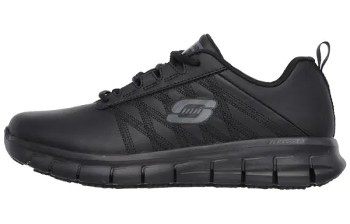 Skechers Relaxed Fit Sure Track Erath SR Leather Low top Casual Shoes Women's Black