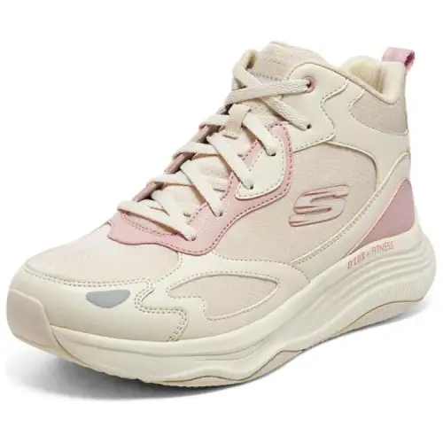 Skechers Cushioning Abrasion Resistant Cushioning, Wear Resistant High top Casual Shoes Women's Beige Pink