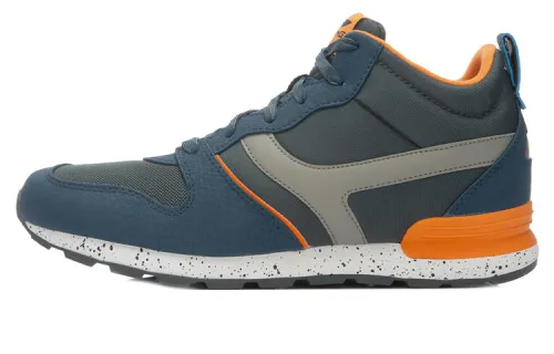 Li Ning Synthetic Leather Cushioning Slip Resistant Abrasion Resistant Mid top Casual Shoes Men's