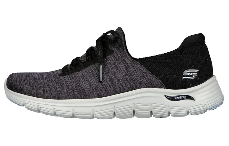 Skechers ARCH FIT VISTA Fabric Low top Sports Casual Shoes Women's Black Gray White