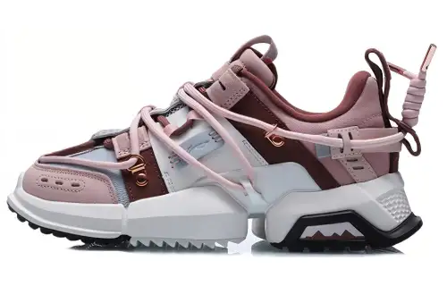 Li Ning Pangu, Cherry Blossom Abrasion Resistant Breathable Low top Casual Shoes Women's Rose Umber