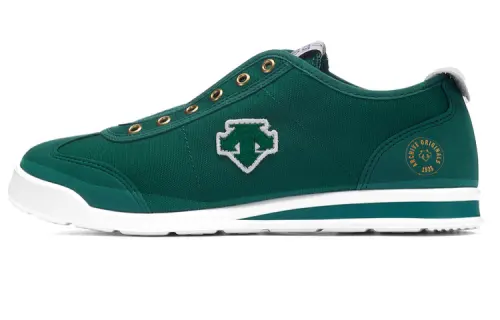DESCENTE Chron Tempo Slip on Canvas Slip Resistant Abrasion Resistant Low top Casual Shoes Unisex Green