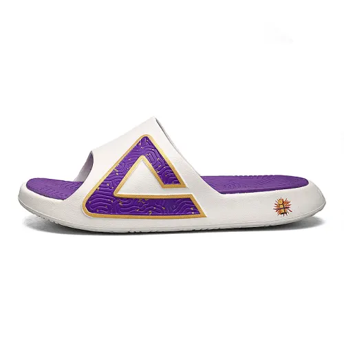 PEAK Tai Ji1.0 Slip Resistant Abrasion Resistant Slide Slippers Men's Ivory Purple