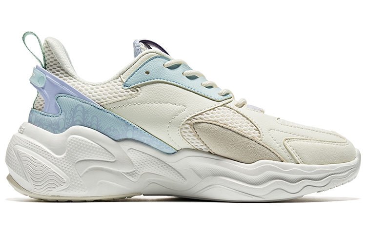 Erke Casual Shoes Women's Low Top Microcrystal White/Illusion Blue