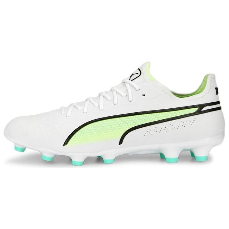 PUMA King Ultimate Soft And Comfortable Soccer Shoes Unisex White Yellow Black