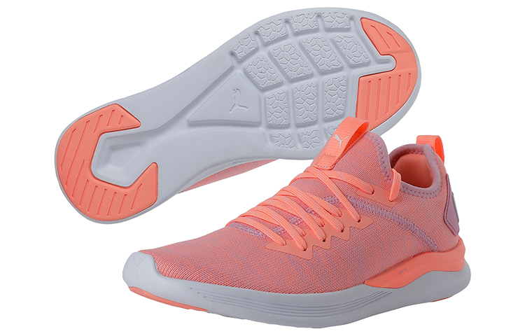 Женские кроссовки PUMA IGNITE Flash Evoknit (розово-бело-оранжевые) — Розовый / белый / оранжевый — фото 5