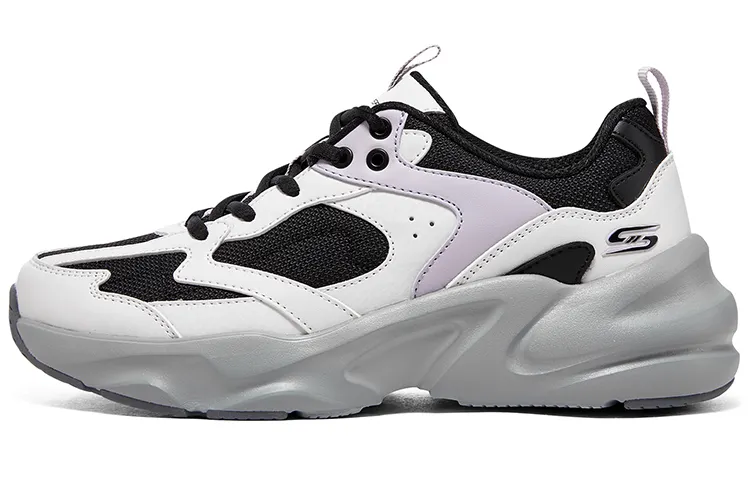 Skechers D'LITES Wave Rider Low top Casual Shoes Women's White Black Purple