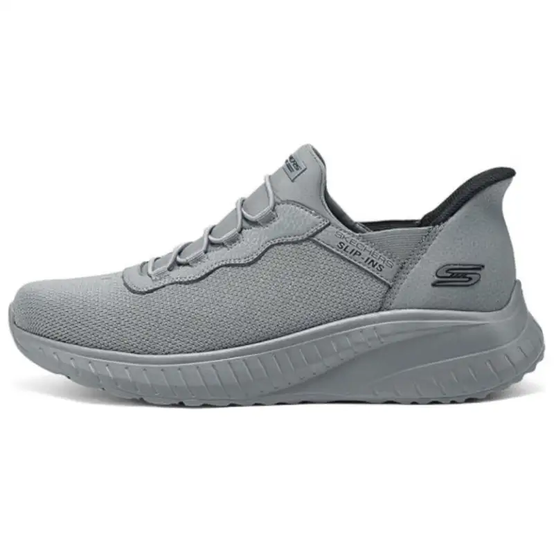 Skechers Bob's Textile, Synthetic Leather Low top Casual Shoes Men's Dark Gray