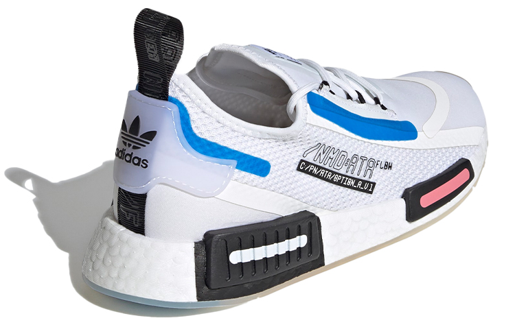 Женские кроссовки adidas originals NMD_R1 (бело-синие) — Белый / синий — фото 3
