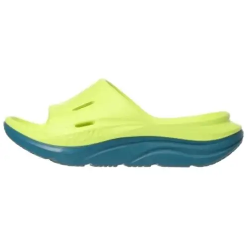 HOKA ONE ONE Ora Recovery Slide 3 Comfortable EVA Slip Resistant Abrasion Resistant Slide Slippers Unisex Yellow Blue