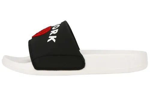 MLB Slipper Casual Rubber Sole Odor Resistant Slide Slippers Unisex Black White