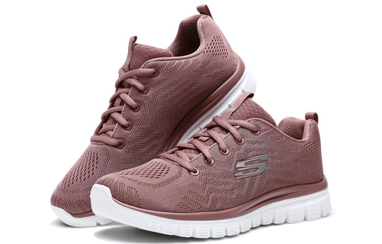 Женские кроссовки Skechers Graceful Get Connected (розово-белые) — фото 3