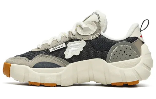 FILA FUSION BONE DX Vertebra Shoes Textile, Synthetic Leather Low top Casual Shoes Women's Gray White