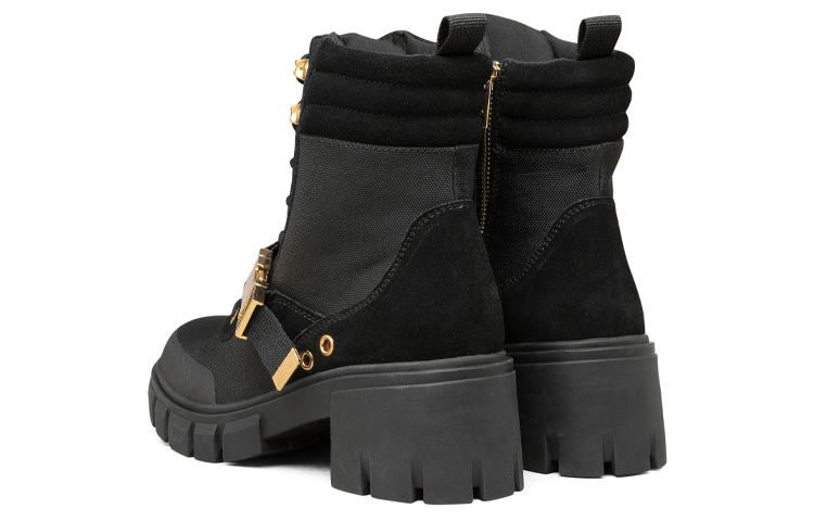Женские ботинки Skechers Top Notch (черно-золотые) — Чёрный / золотой — фото 4