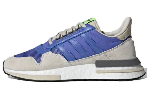 Adidas originals ZX 500 RM mesh leather lightweight breathable non-slip lightweight low top casual shoes men blue gray