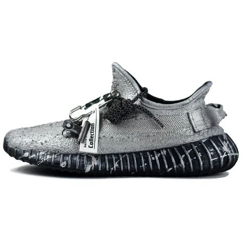 Adidas Originals Yeezy Boost 350 V2 Cushioning Abrasion Resistant Breathable Low top Casual Shoes Unisex Liquid Silver