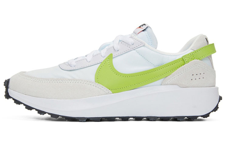 Женские кроссовки Nike Waffle Debut (бело-зеленые)