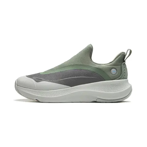 Li Ning SOFT GO Cushioning Slip Resistant Abrasion Resistant Low top Casual Shoes Men's Gray Green