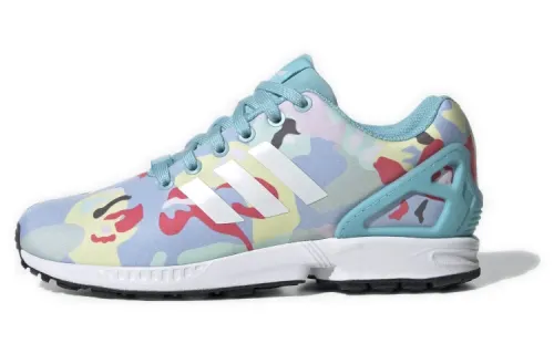 Adidas Originals ZX Flu Cushioning Low top Casual Shoes Women's Blue Camouflage