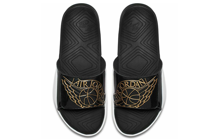 Мужские шлепанцы Jordan Hydro Retro 7 (черно-белые) — Чёрный / белый — фото 4