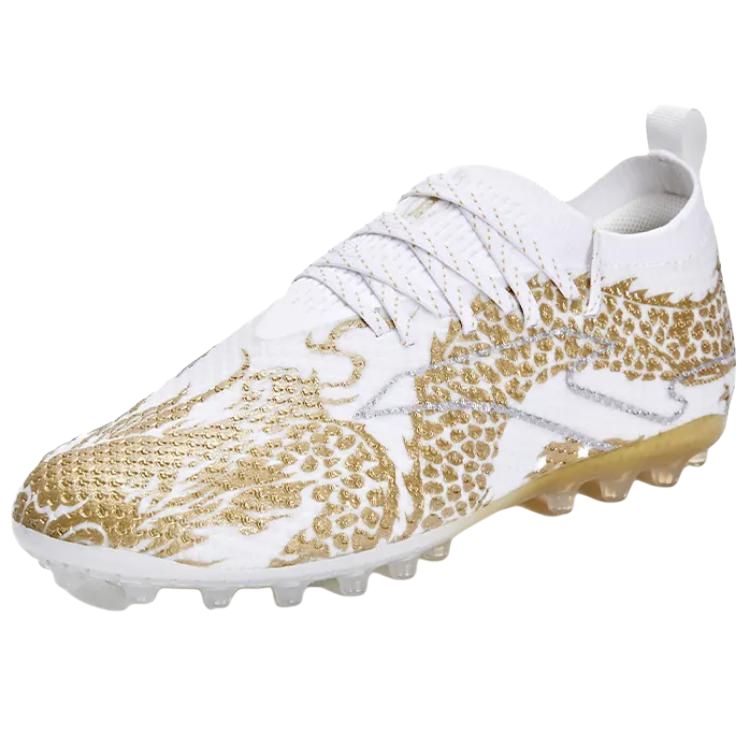 Joma Cushioning Slip Resistant Abrasion Resistant Breathable Coverage Soccer Shoes Men’s White Gold
