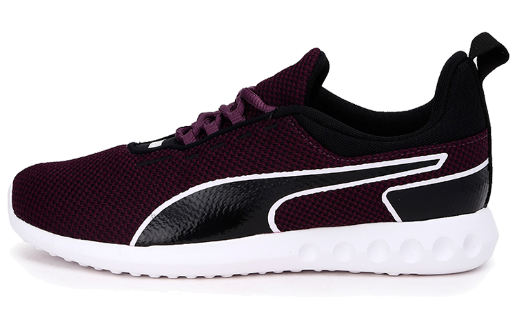 PUMA Concave Fabric Cushioning Abrasion Resistant Lightweight Low top Casual Shoes Women's Purple Black White
