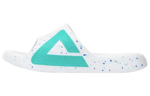 PEAK Taichi Collection Rubber Sole Quiet Slide Slippers Men's White Blue