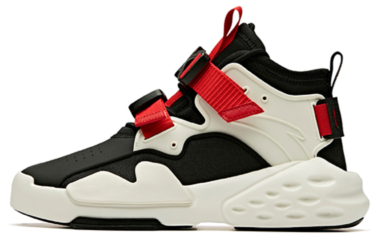 Anta Bastard Cushioning Slip Resistant Abrasion Resistant High top Sports Casual Shoes White Black Red